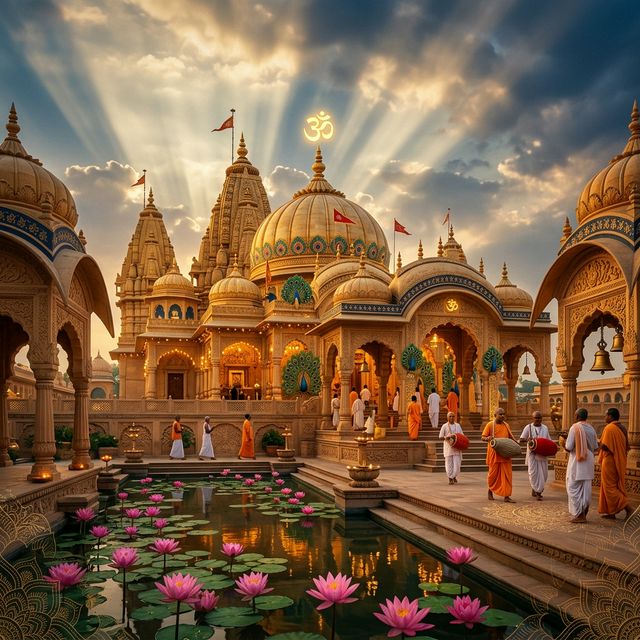 Spiritual temple atmosphere